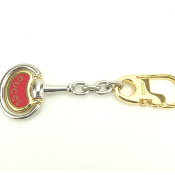 Gucci key ring Key holder Logo Silver Gold Woman Authentic Used - Picture 2 of 5